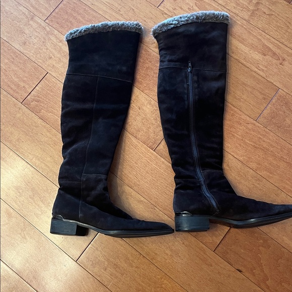 Brown suede Aquatilia over the knee boots with faux fur - Picture 2 of 14